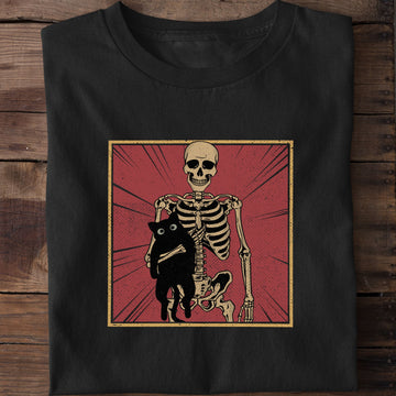 Cat Skeleton Funny Halloween Cat T-Shirt
