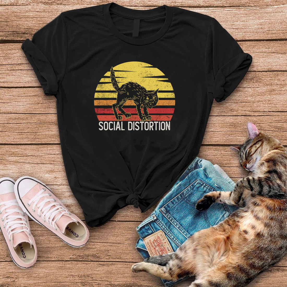 Social Distortion Funny Cat T-Shirt