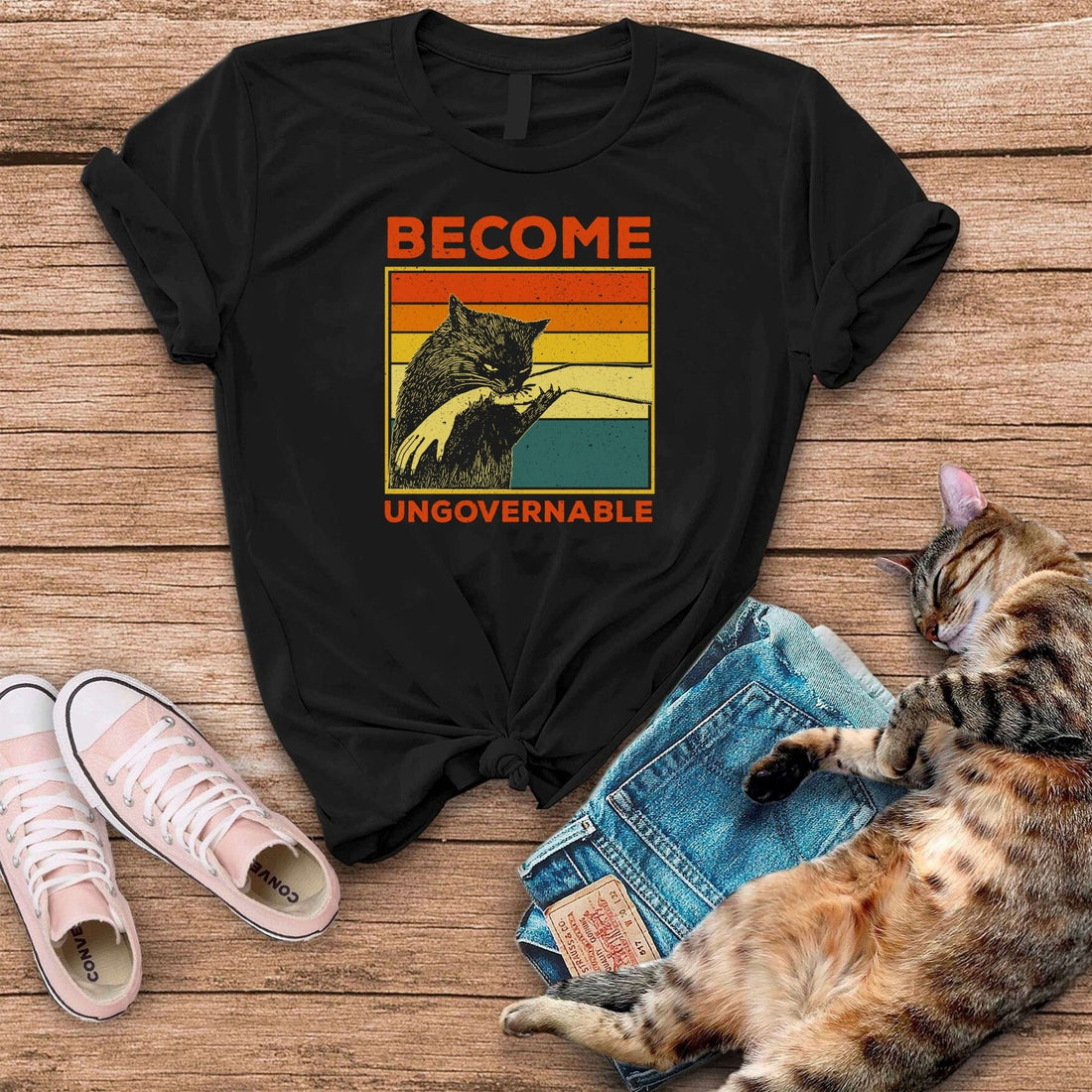 Become Uncoverable Funnyt Cat T-Shirt