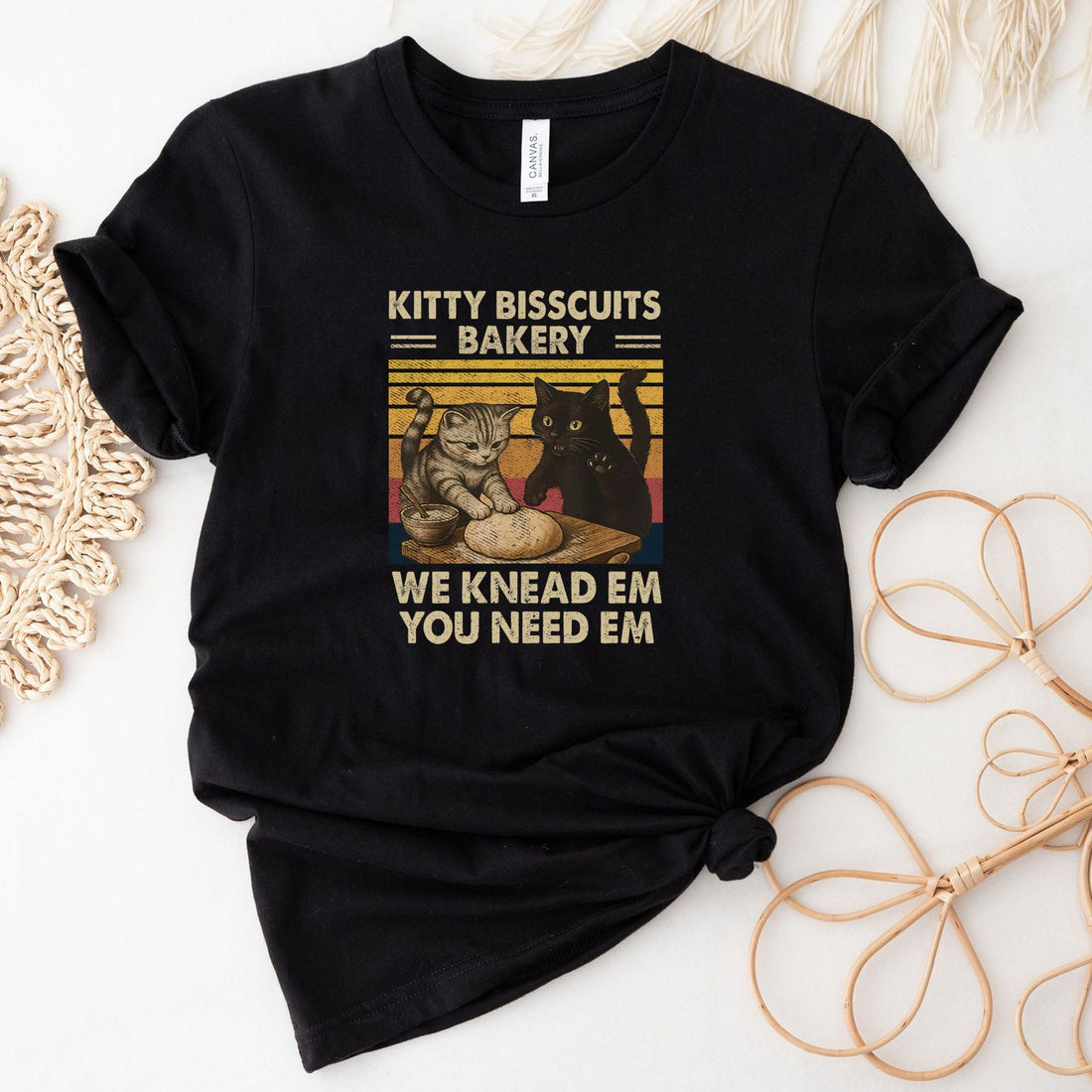 Kitty Bisscuits Bakery We Knead Em You Need Em Cat Lover T-Shirt