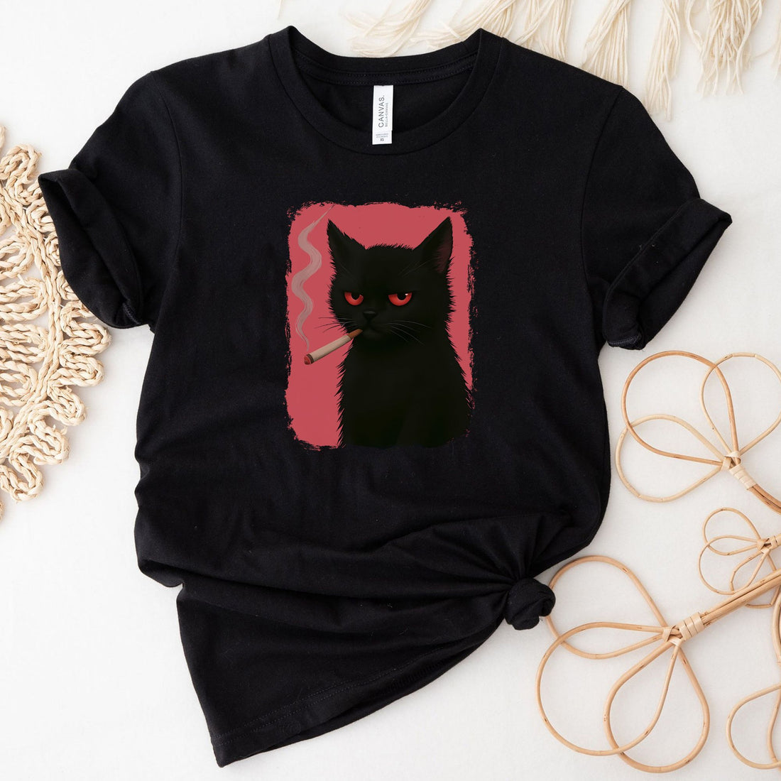 Cat Smoking Funny Cat T-Shirt