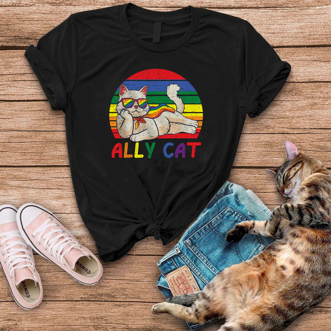 Ally Cat LGBT Cat T-Shirt