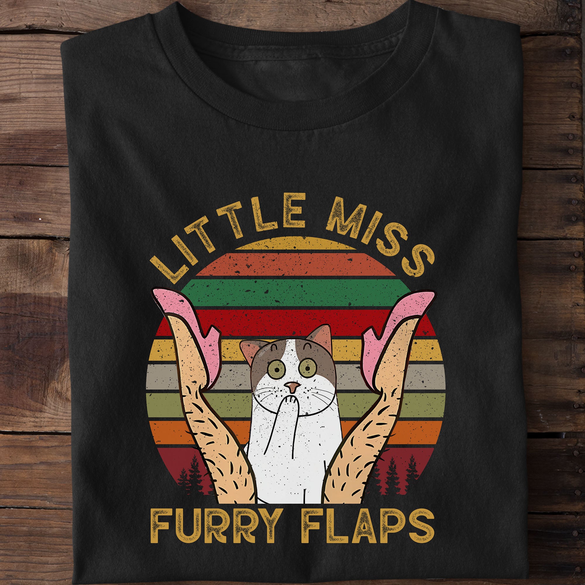 Little Miss Furry  Flaps Cat T-Shirt