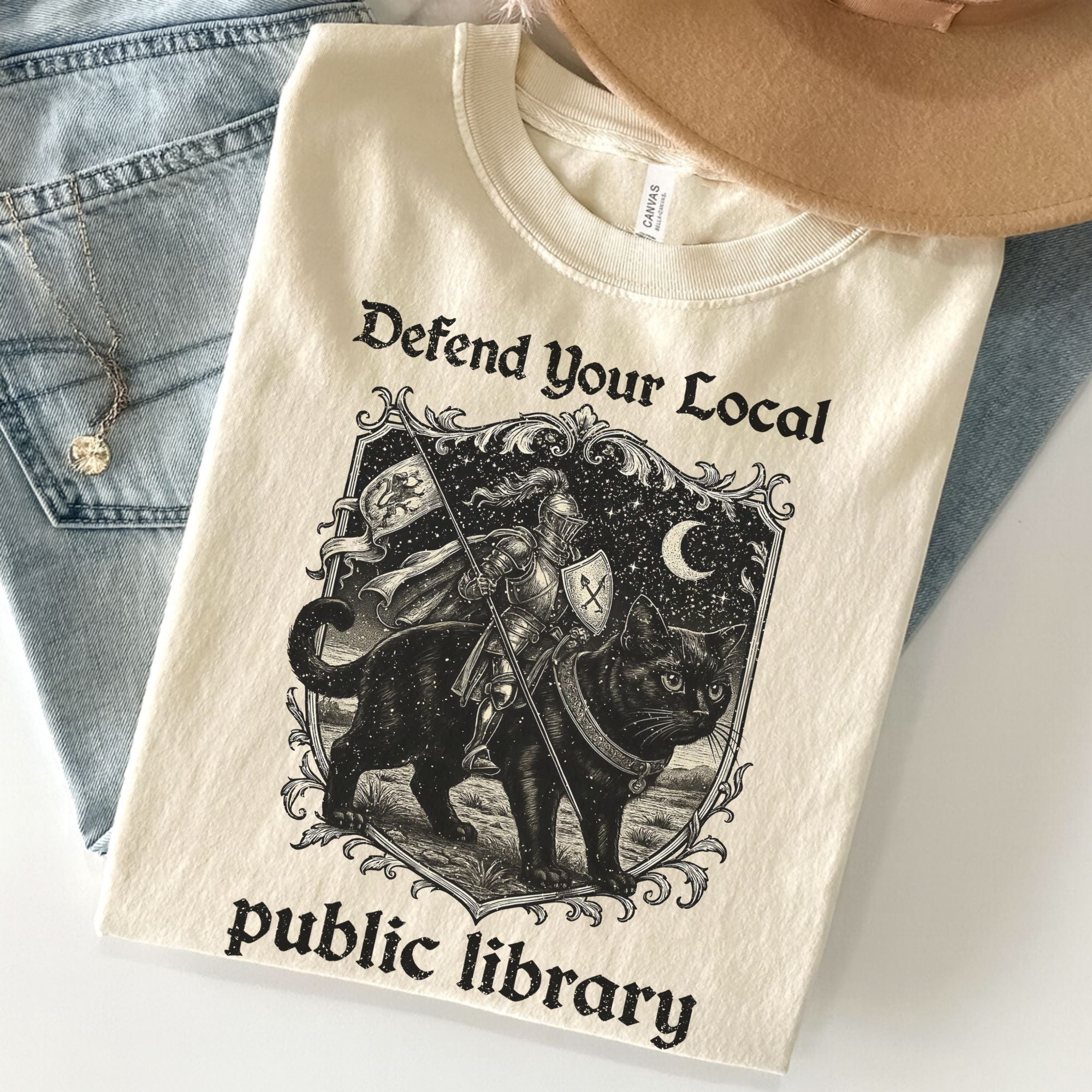 Defend Your Local Public Library Unisex Premium Bella Canvas 3001 T-Shirt