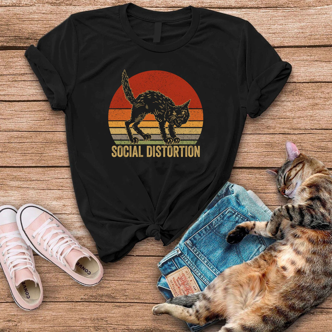 Social Distortion Funny Cat T-Shirt