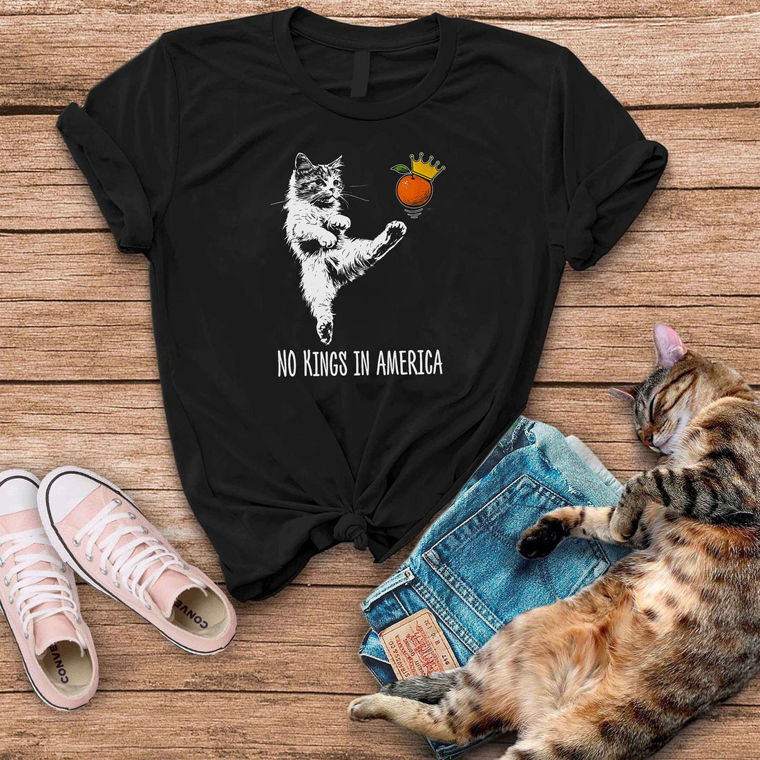No Kings In America Cat T-Shirt