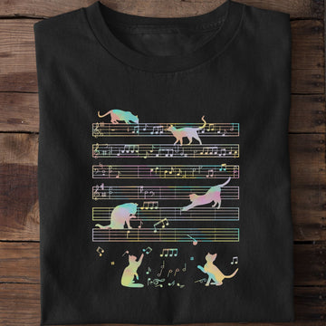 Music Note Cat Music Lover T-Shirt
