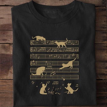 Music Note Cat Music Lover T-Shirt