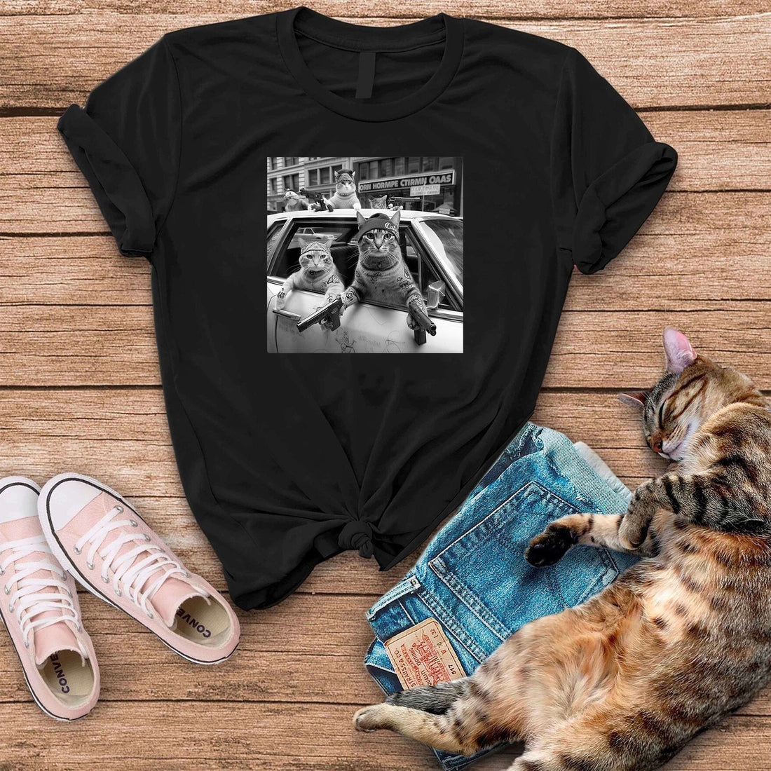 Gangster Cats Street T-Shirt
