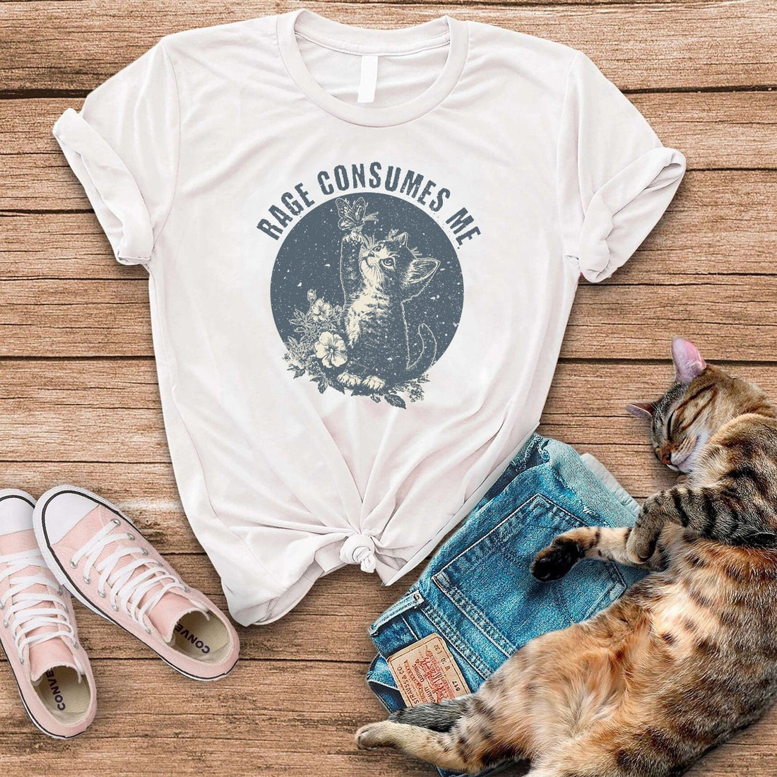 Rage Consumes Cat T-Shirt