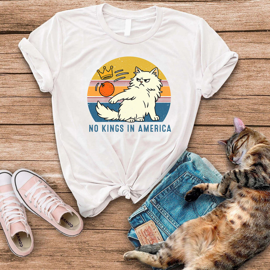 No Kings In America Cat T-Shirt