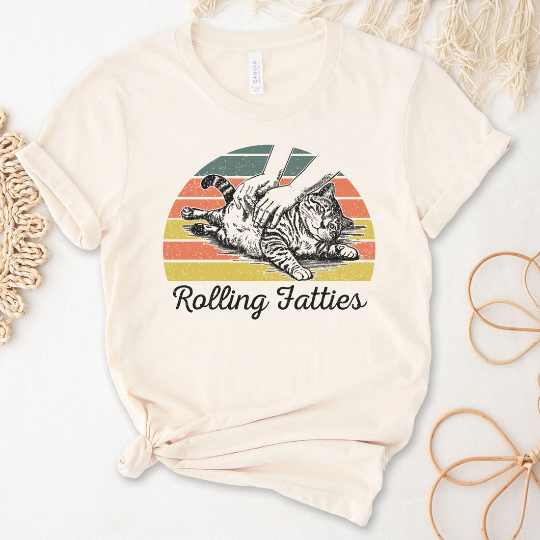 Cat Rolling Fatties Unisex Premium Bella Canvas 3001 T-Shirt