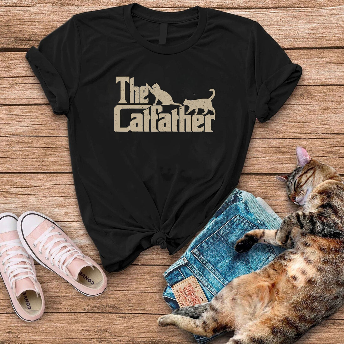 The CatFather Funny Cat Dad T-Shirt