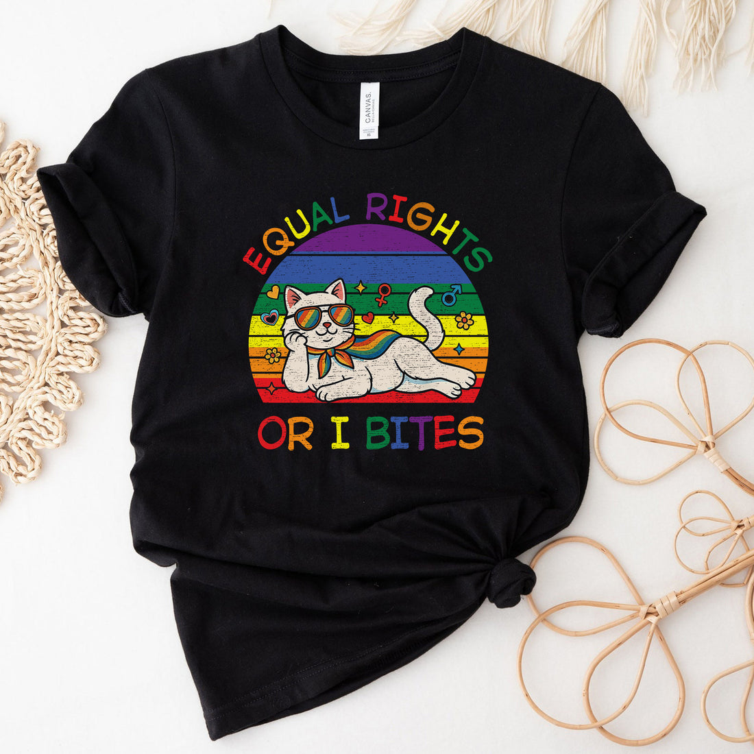 Equal Rights Or I Bites LGBT Cat  T-Shirt