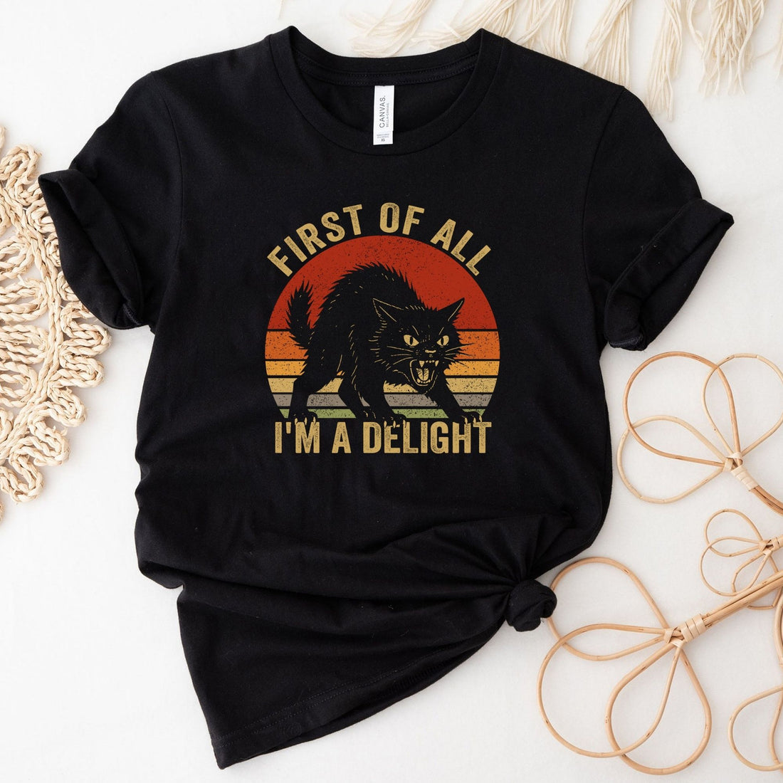 First Of All I'm A Delight Cat Vintage T-Shirt