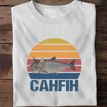 Cahfih Funny Cat Fishing T-Shirt