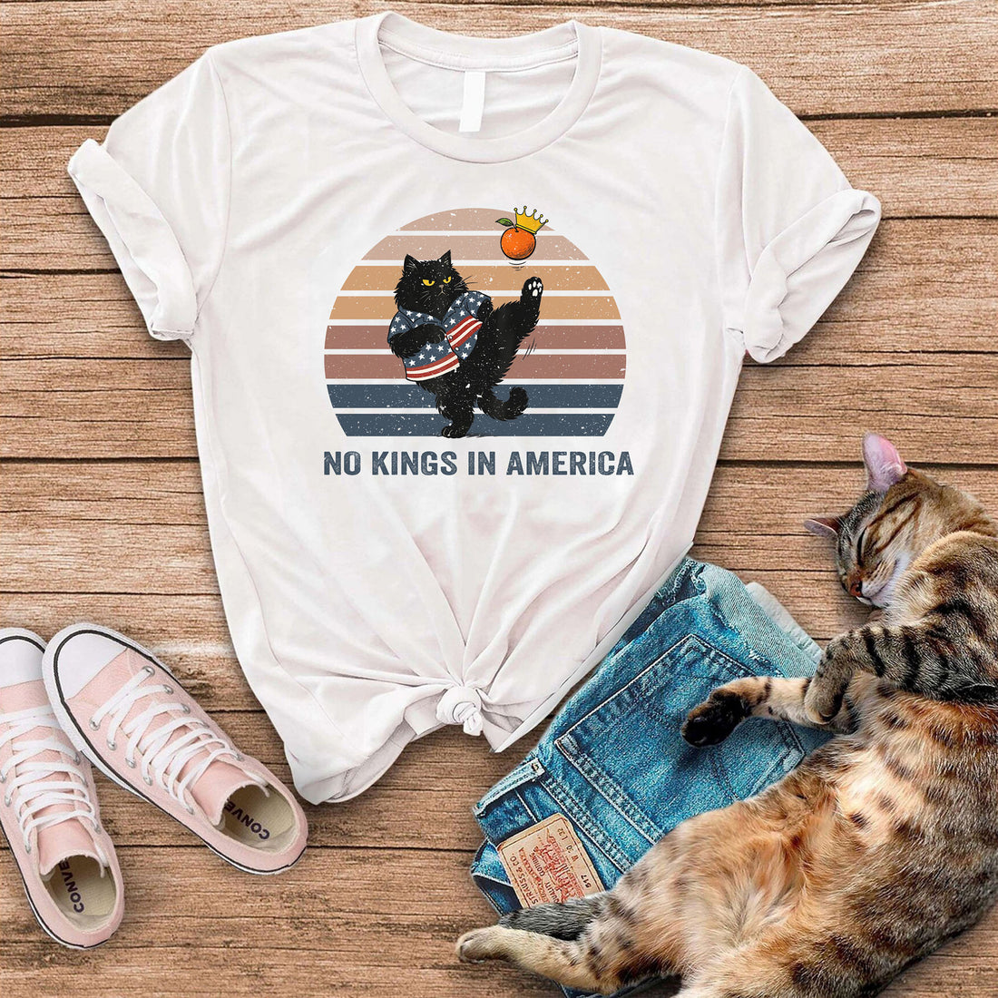 No Kings In America Cat T-Shirt