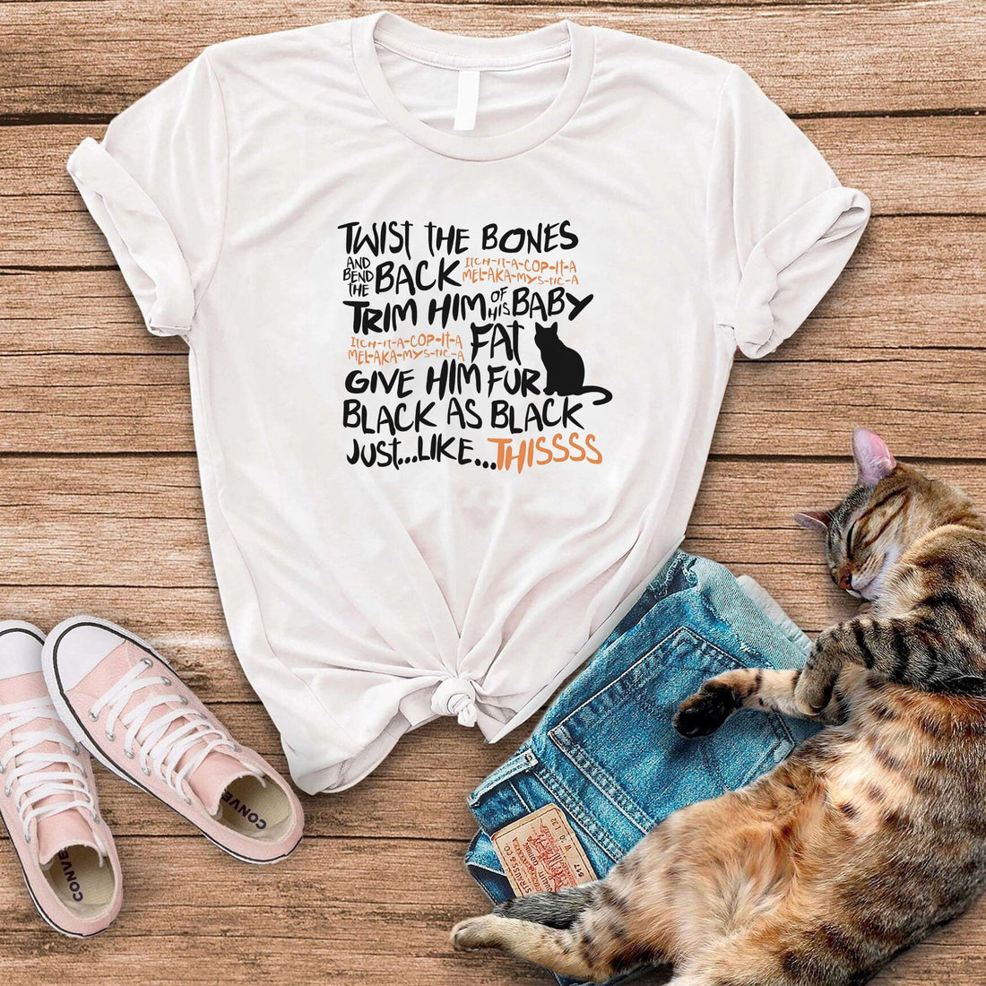 Twist The Bones Funny Cat T-Shirt