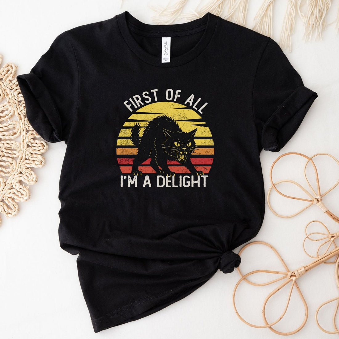 First Of All I'm A Delight Cat Vintage T-Shirt