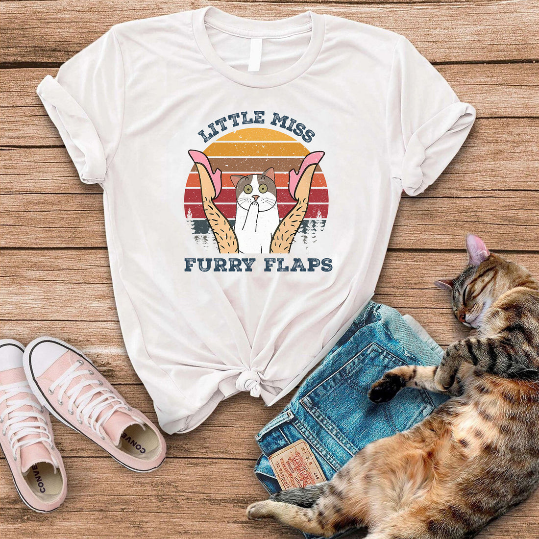 Little Miss Furry Flaps Cat T-Shirt