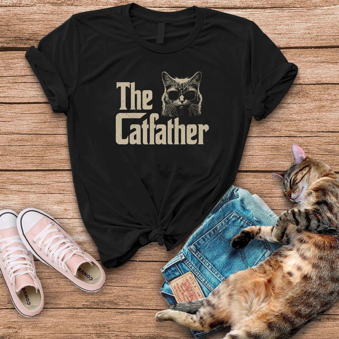 The CatFather Funny Cat Dad T-Shirt