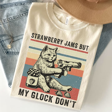 Strawberry Jams But My Glock Don't Unisex Premium Bella Canvas 3001 T-Shirt