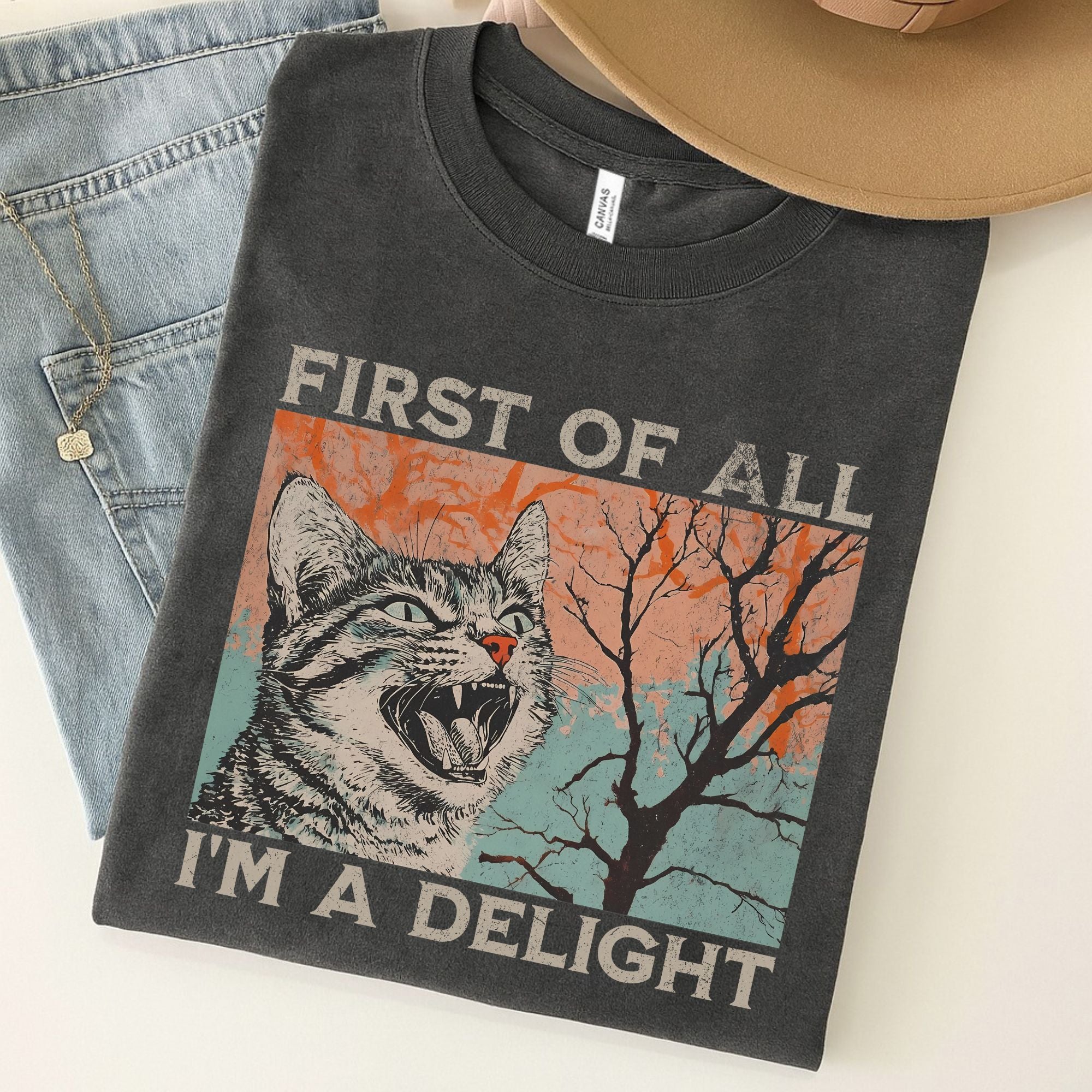 First Of All I'm A Delight Unisex Premium Bella Canvas 3001 T-Shirt