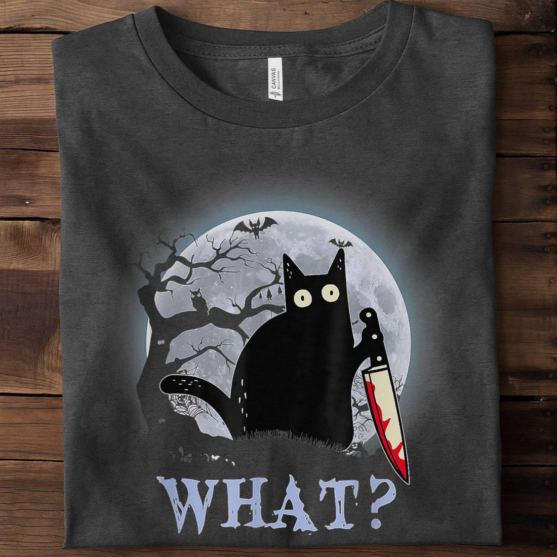 What Cat Knife Halloween Unisex Premium Bella Canvas 3001 T-Shirt