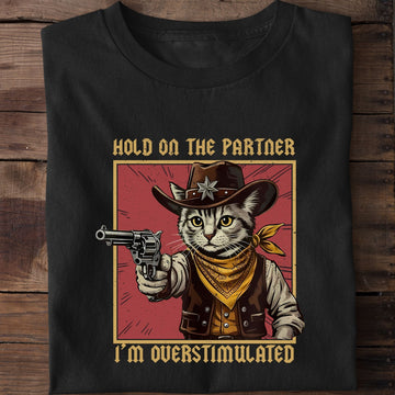 Hold On Partner  Cowboy Cat T-Shirt