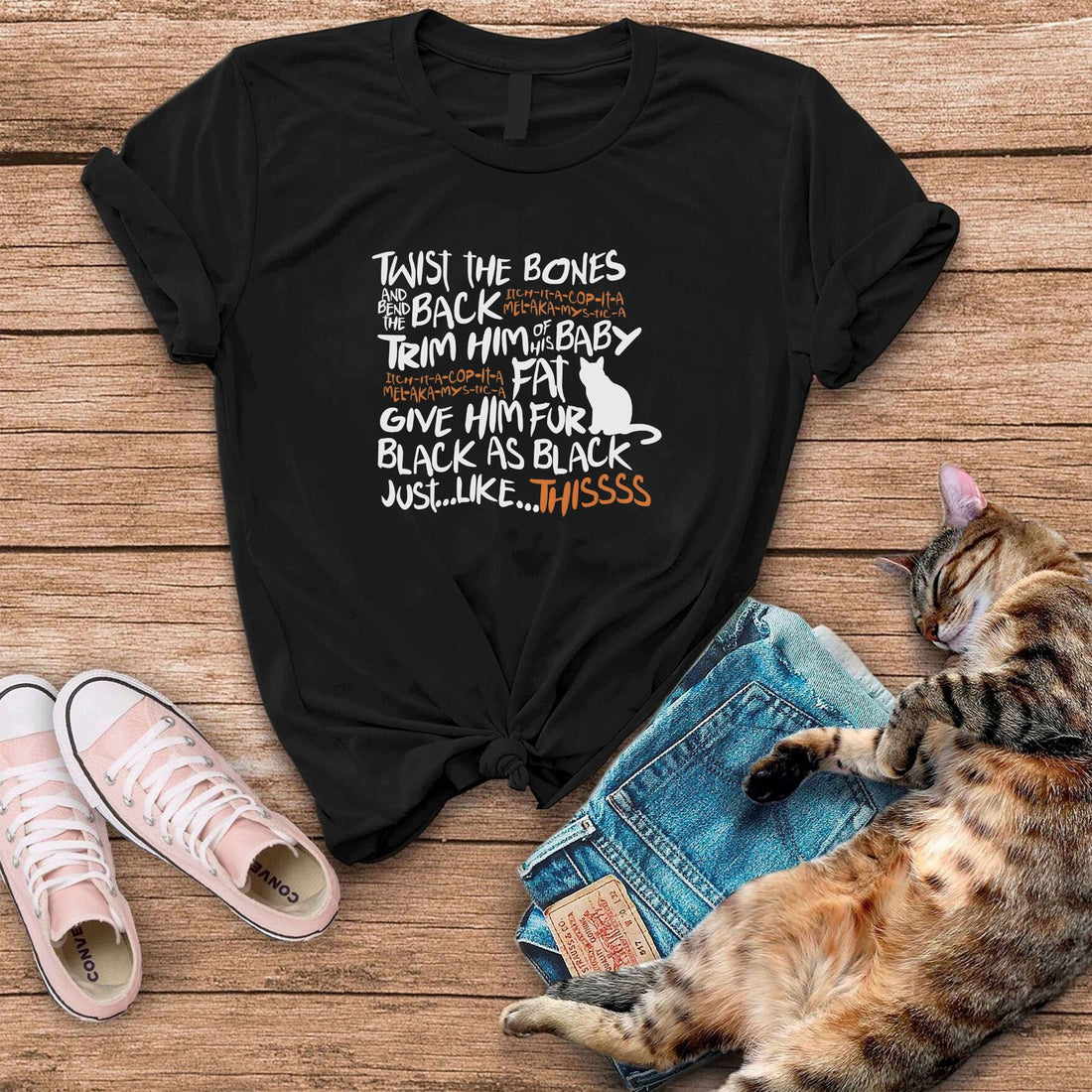 Twist The Bones Funny Cat T-Shirt