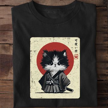 Samurai Ninja Cat Warrior  T-Shirt