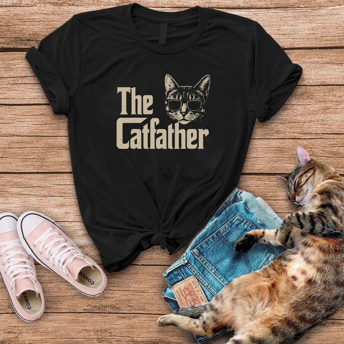The CatFather Funny Cat Dad T-Shirt