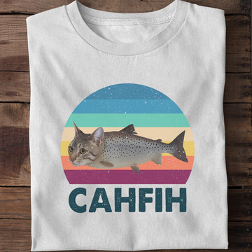 Cahfih Funny Cat Fishing T-Shirt