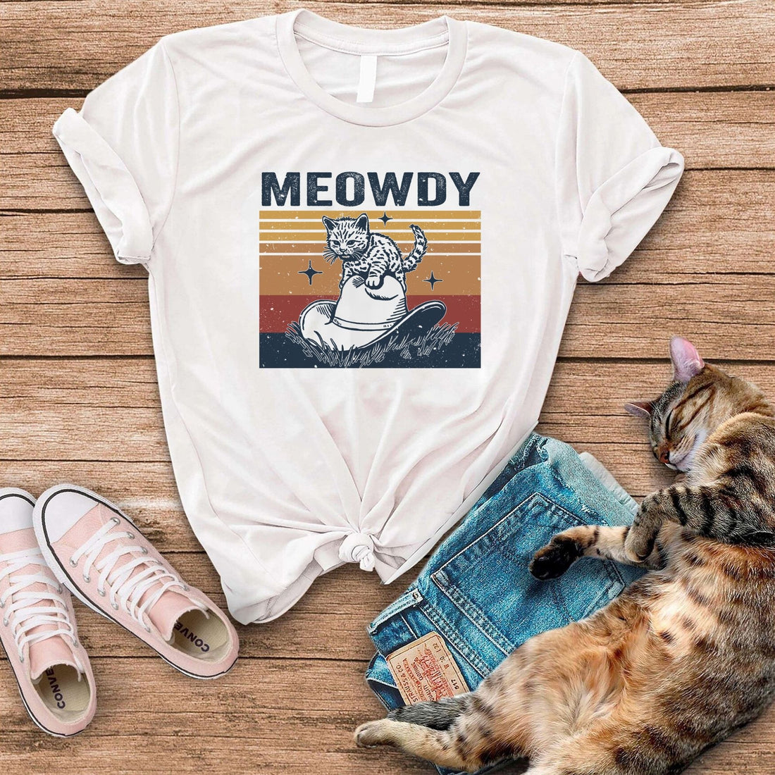 Meowdy Cat Cowboy T-Shirt