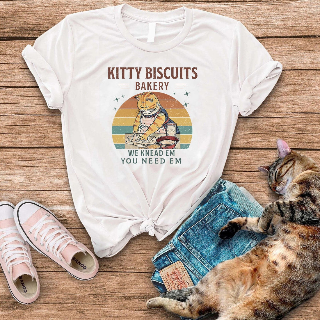 Kitty Biscuits Bakery Cat Baking T-Shirt