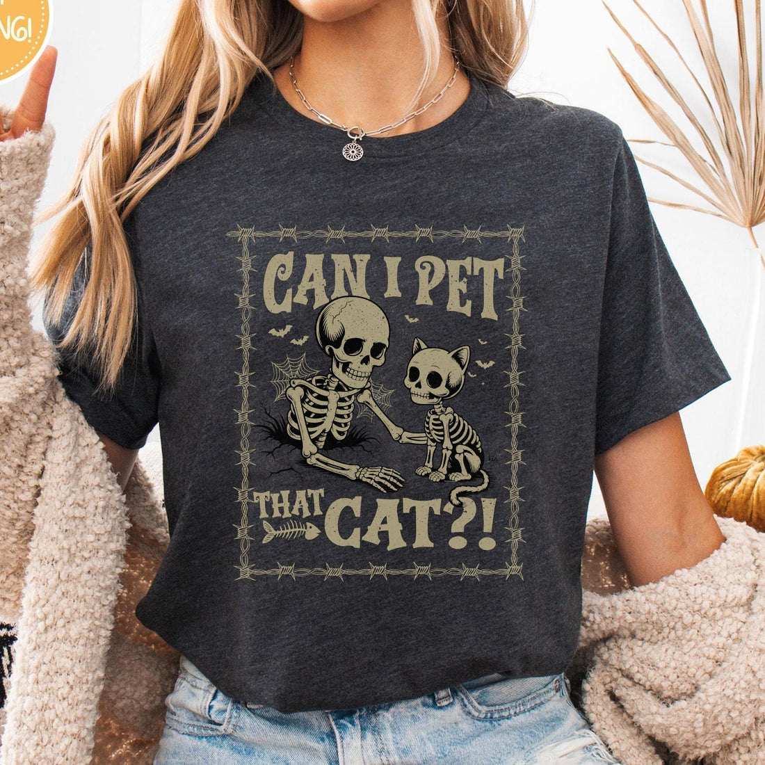 Can I Pet That Cat Unisex Premium Bella Canvas 3001 T-Shirt