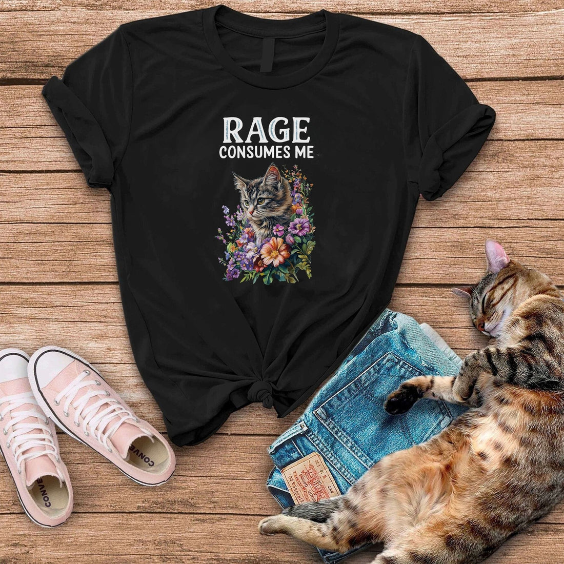 Rage Consumes Cat T-Shirt