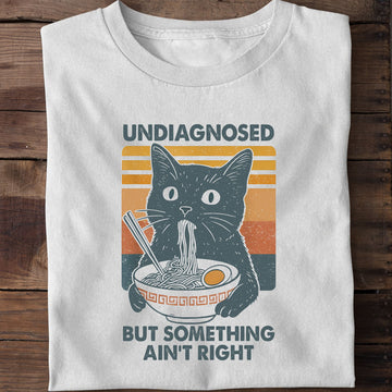 Funny Undiagnosed But Something Ain't Right Cat Noodle Funny Cat T-Shirt