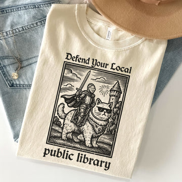Defend Your Local Public Library Unisex Premium Bella Canvas 3001 T-Shirt