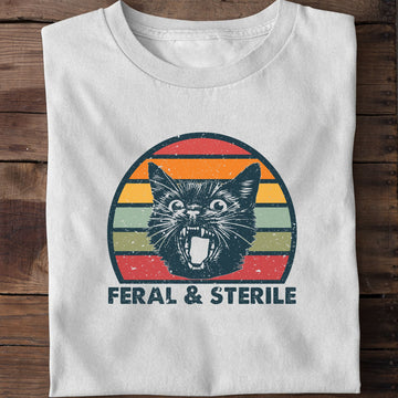 Feral And Sterila Funny Cat T-Shirt