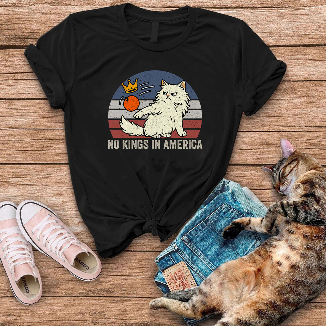 No Kings In America Cat T-Shirt