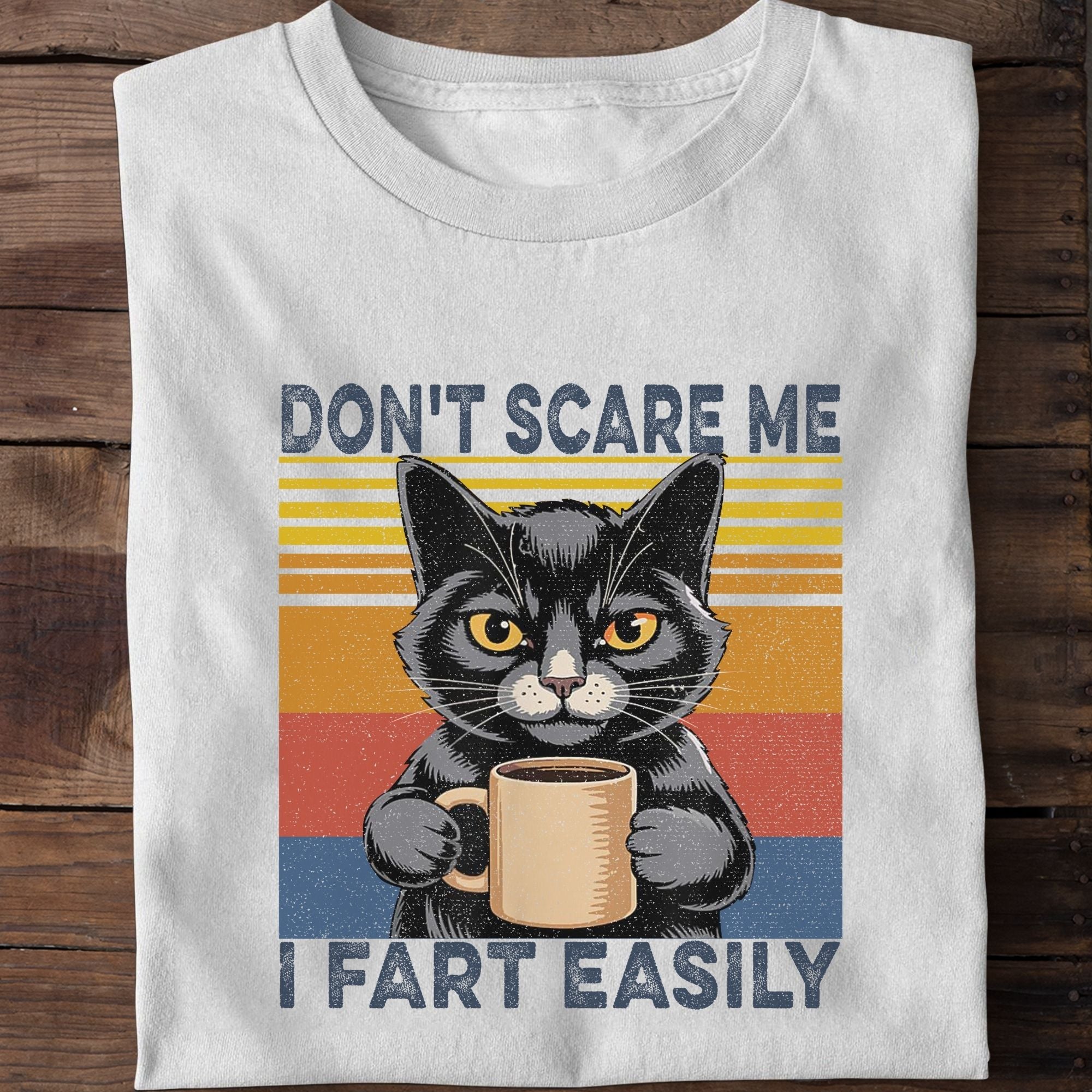 Don't Scare Me I Fart Easily Cat T-Shirt