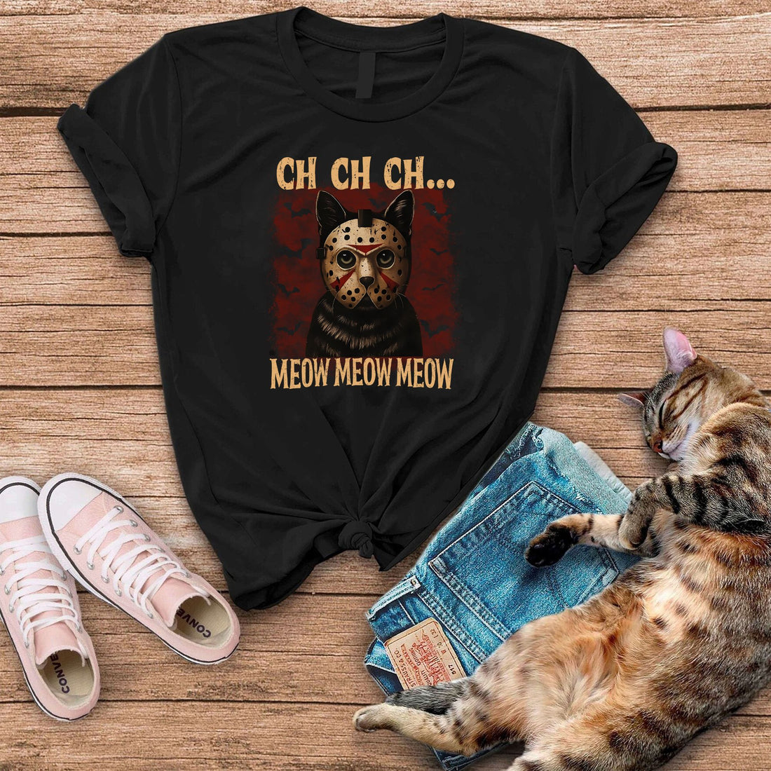 Ch Ch Ch Meow Meow Meow Cat Halloween T-Shirt