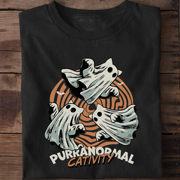 Funny Purranormal Cativity Halloween Cat Ghost T-Shirt