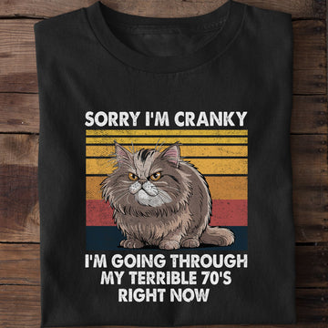 I'm Cranky I'm Going Through My Terrible 70's Right Now Cat Lover T-Shirt