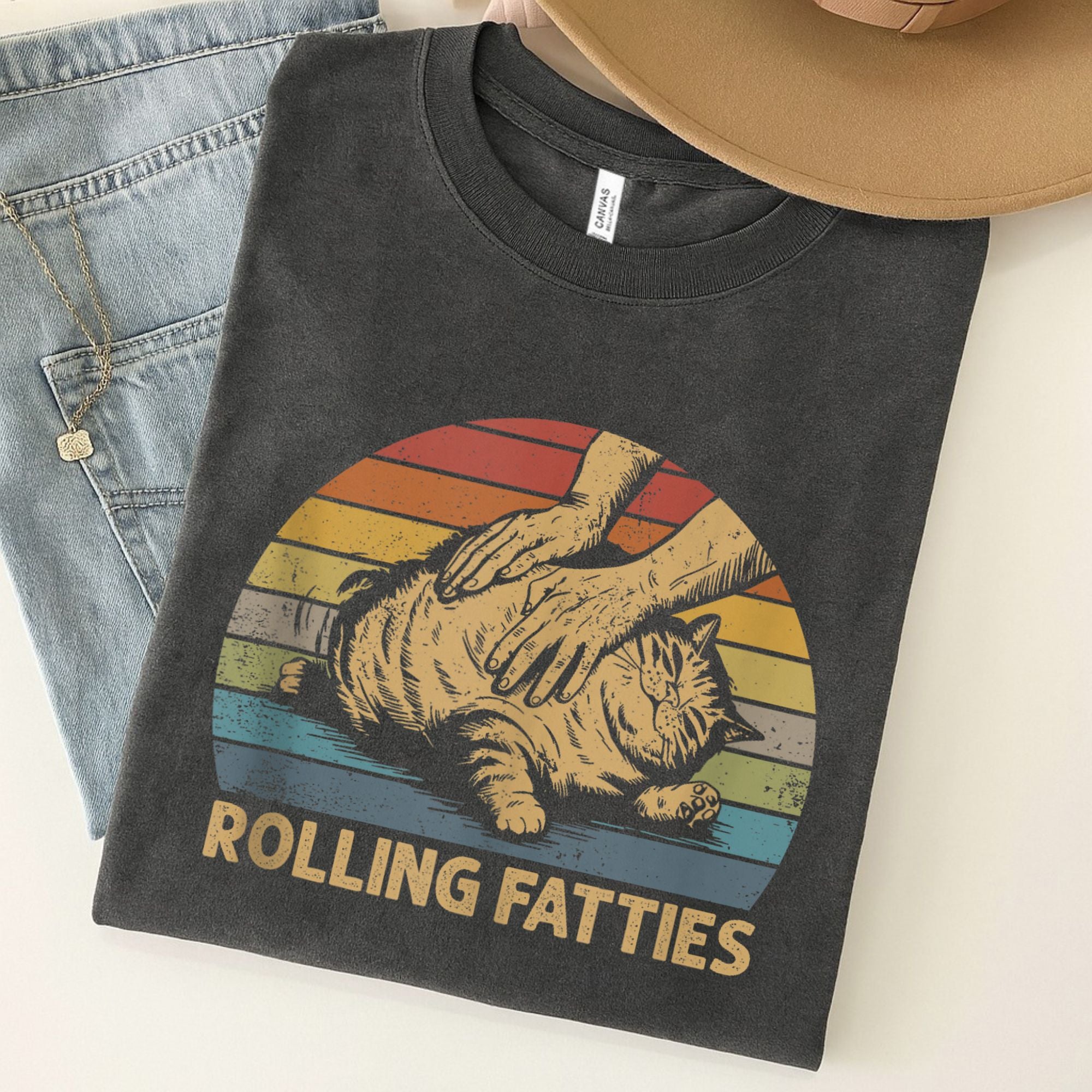 Cat Rolling Fatties Unisex Premium Bella Canvas 3001 T-Shirt