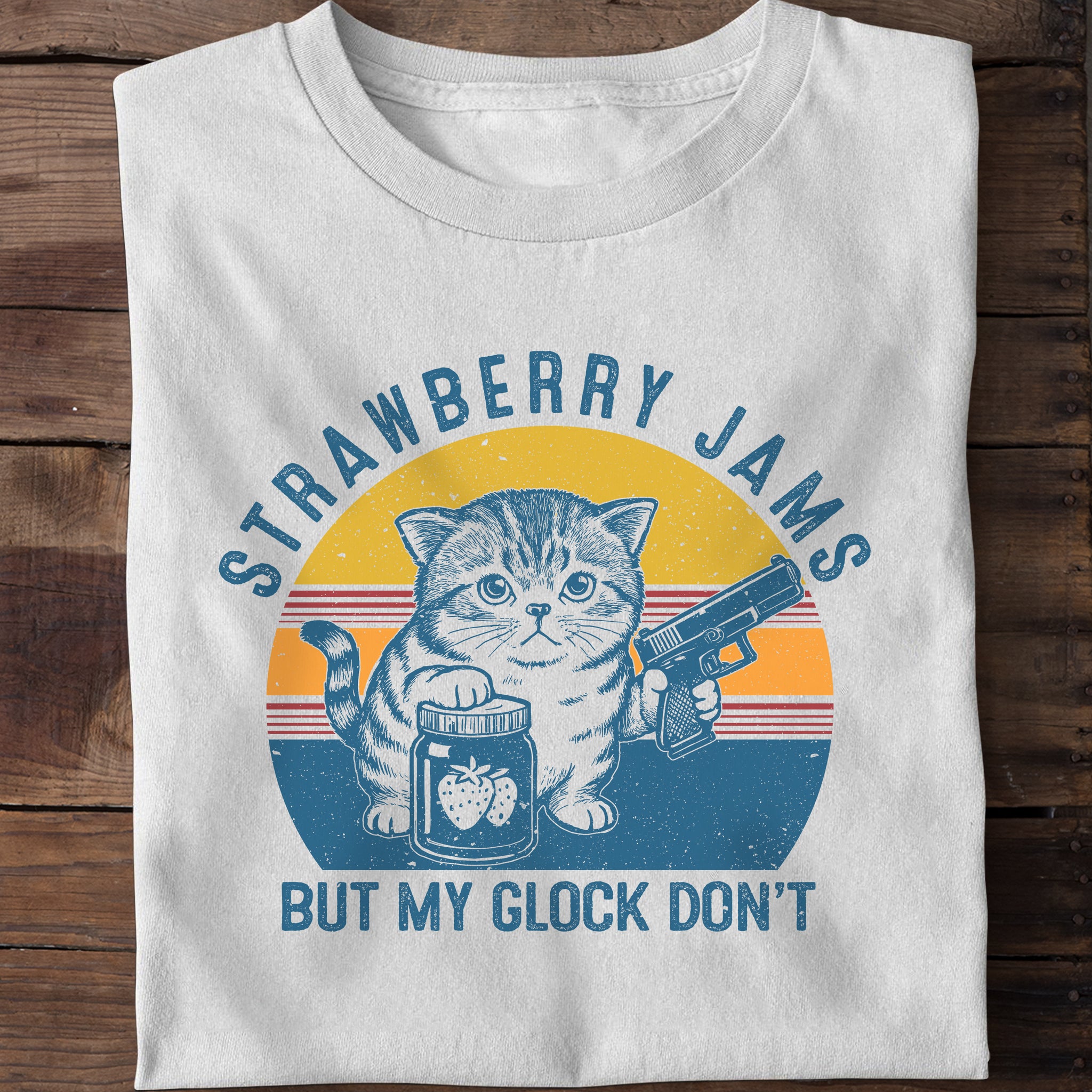 Strawberry Jams But My Glock Don't Cat T-Shirt